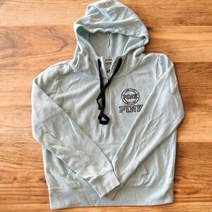 Victoria's Secret PINK Womens Small Quarter zip hoodie in light aquablue Used